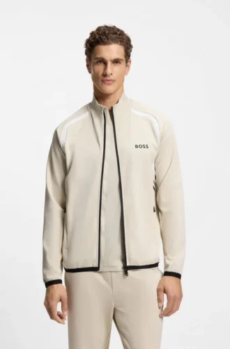 Active Zip-up sweatshirt in stretch gabardine
