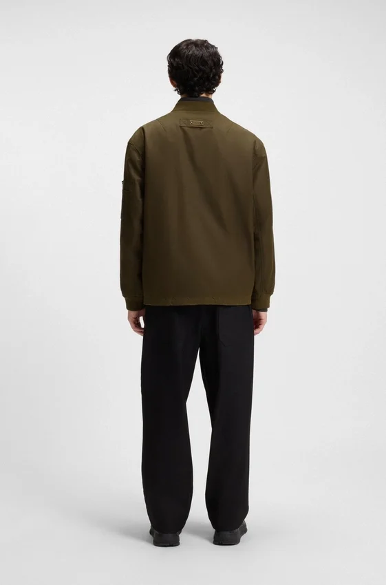 Adjustable-hem bomber jacket in waxed cotton Adjustable-hem bomber jacket in waxed cotton
