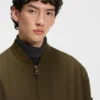 Adjustable-hem bomber jacket in waxed cotton Adjustable-hem bomber jacket in waxed cotton