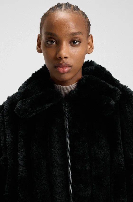 Adjustable-hem jacket in faux fur Adjustable-hem jacket in faux fur