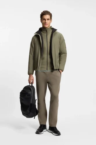 Adjustable-hem jacket with water-repellent finish