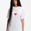 All-gender Cotton-jersey T-shirt with origami-heart prints
