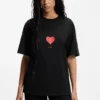 All-gender Cotton-jersey T-shirt with origami-heart prints
