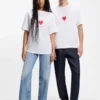 All-gender Cotton-jersey T-shirt with origami-heart prints