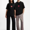 All-gender Cotton-jersey T-shirt with origami-heart prints