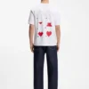 All-gender Cotton-jersey T-shirt with origami-heart prints
