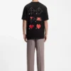 All-gender Cotton-jersey T-shirt with origami-heart prints