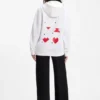 All-gender Cotton-terry hoodie with origami-heart artwork