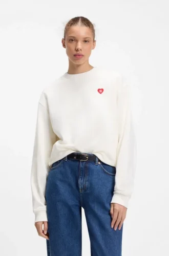 All-gender Cotton-terry sweatshirt with heart logo