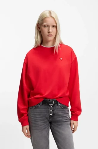 All-gender Cotton-terry sweatshirt with heart logo