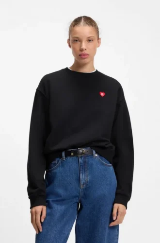 All-gender Cotton-terry sweatshirt with heart logo