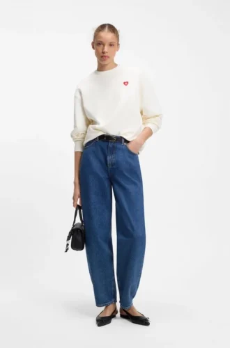 All-gender Cotton-terry sweatshirt with heart logo