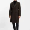 Alpaca-blend coat with double-breasted front