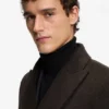 Alpaca-blend coat with double-breasted front