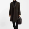 Alpaca-blend coat with double-breasted front