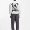 Animal-artwork sweatshirt in cotton terry