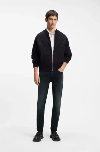 Ash-blue extra-slim-fit jeans in comfort-stretch denim