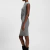 Asymmetric-neckline dress in a cotton blend