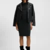 Asymmetric-neckline dress in a cotton blend