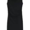 Asymmetric-neckline dress in a cotton blend