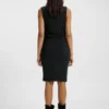 Asymmetric-neckline dress in a cotton blend