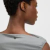 Asymmetric-neckline dress in a cotton blend