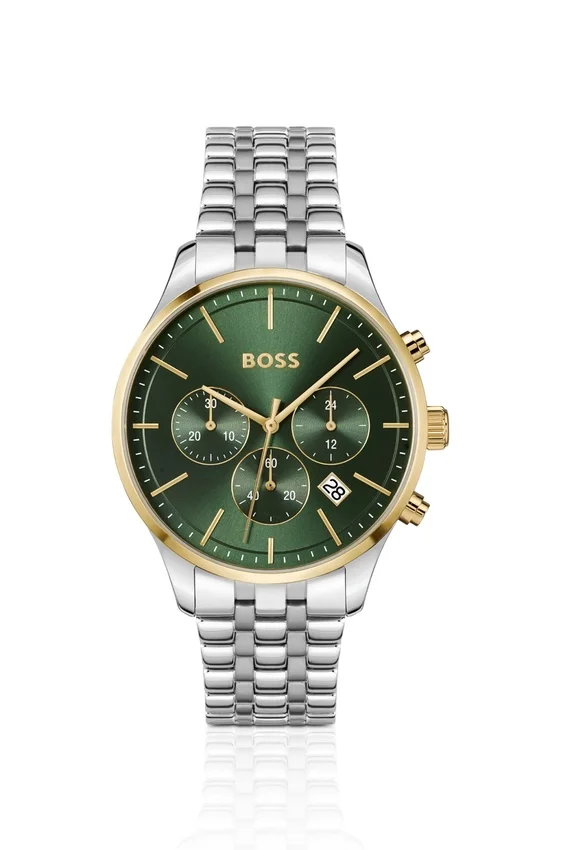 AVERY Multi-link-bracelet chronograph watch with green dial AVERY Multi-link-bracelet chronograph watch with green dial