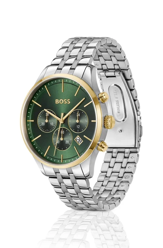 AVERY Multi-link-bracelet chronograph watch with green dial AVERY Multi-link-bracelet chronograph watch with green dial