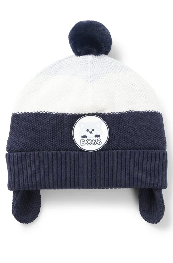 Baby beanie hat in cotton with red-panda badge Baby beanie hat in cotton with red-panda badge