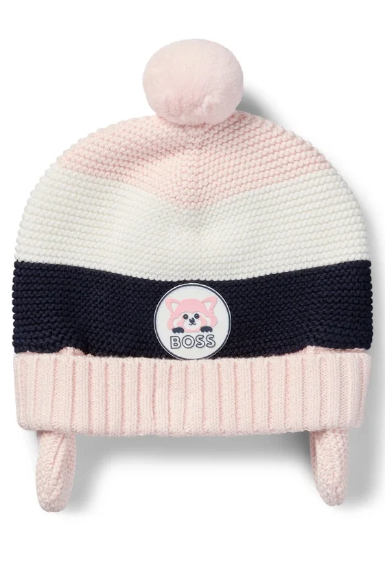 Baby beanie hat in cotton with red-panda badge Baby beanie hat in cotton with red-panda badge