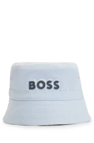 Baby logo bucket hat in cotton twill
