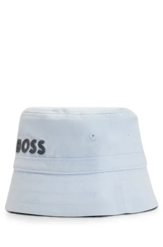 Baby logo bucket hat in cotton twill