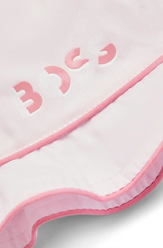 Baby logo-print hat in pink poplin Baby logo-print hat in pink poplin