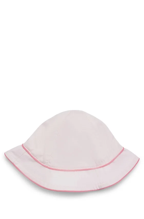 Baby logo-print hat in pink poplin Baby logo-print hat in pink poplin