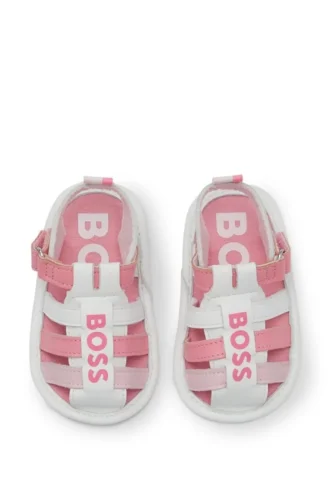 Baby logo-print sandals in leather