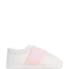 Baby logo-strap slippers in leather
