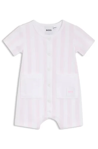 Baby romper in striped interlock cotton