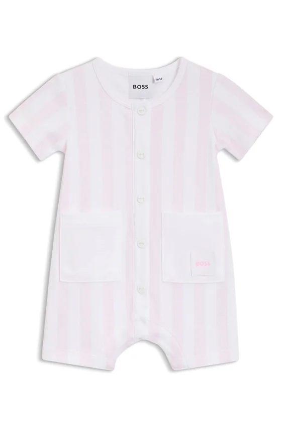 Baby romper in striped interlock cotton Baby romper in striped interlock cotton