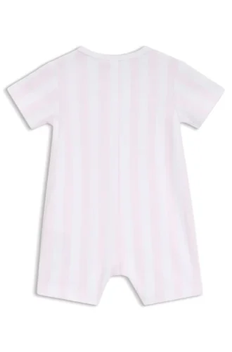 Baby romper in striped interlock cotton