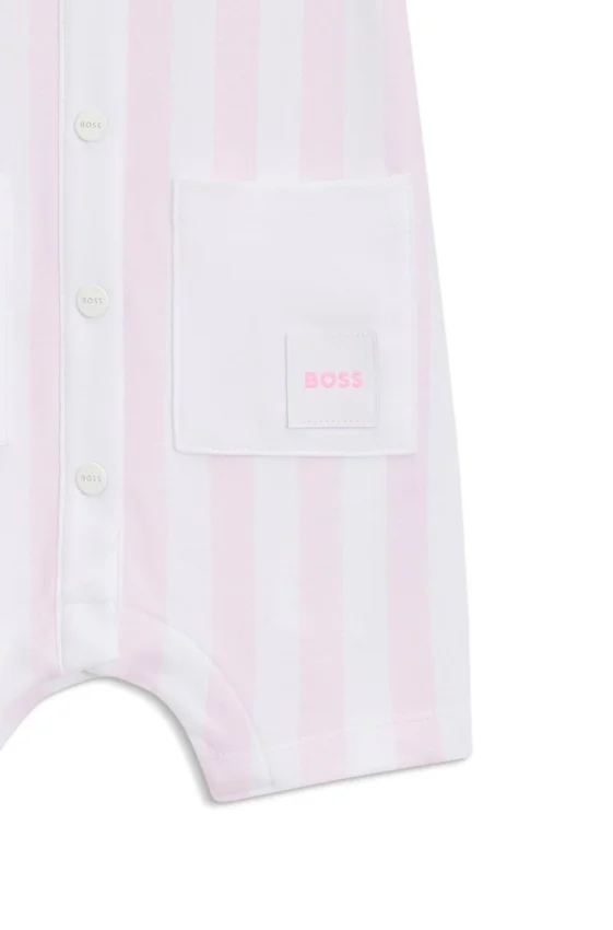 Baby romper in striped interlock cotton Baby romper in striped interlock cotton