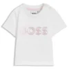 Baby shiny-logo T-shirt in stretch cotton