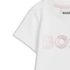 Baby shiny-logo T-shirt in stretch cotton