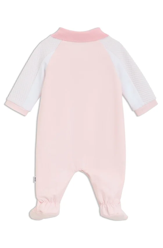 Baby sleepsuit in cotton-blend jersey and terry Baby sleepsuit in cotton-blend jersey and terry