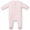 Baby sleepsuit in velvet with logo print