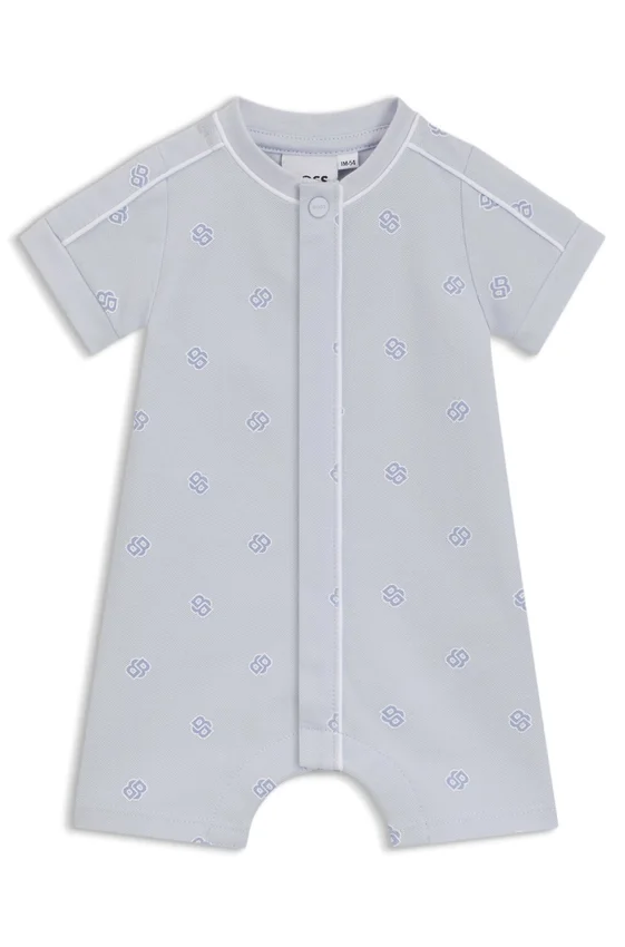 Baby stretch-cotton playsuit with Double B monograms Baby stretch-cotton playsuit with Double B monograms