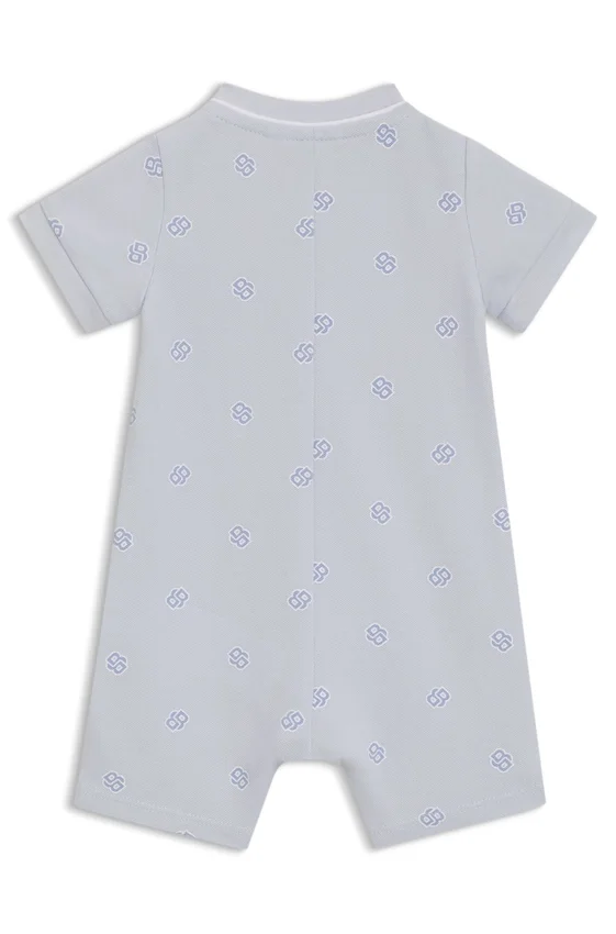 Baby stretch-cotton playsuit with Double B monograms Baby stretch-cotton playsuit with Double B monograms