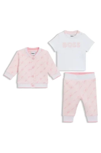 Baby three-piece tracksuit in cotton