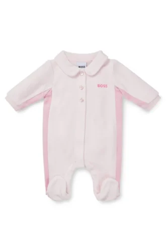 Baby velvet all-in-one with embroidered logo