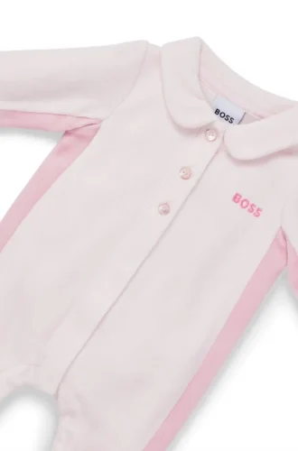 Baby velvet all-in-one with embroidered logo
