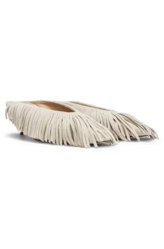 backless suede mules with fringing 1 330x500 - Backless suede mules with fringing